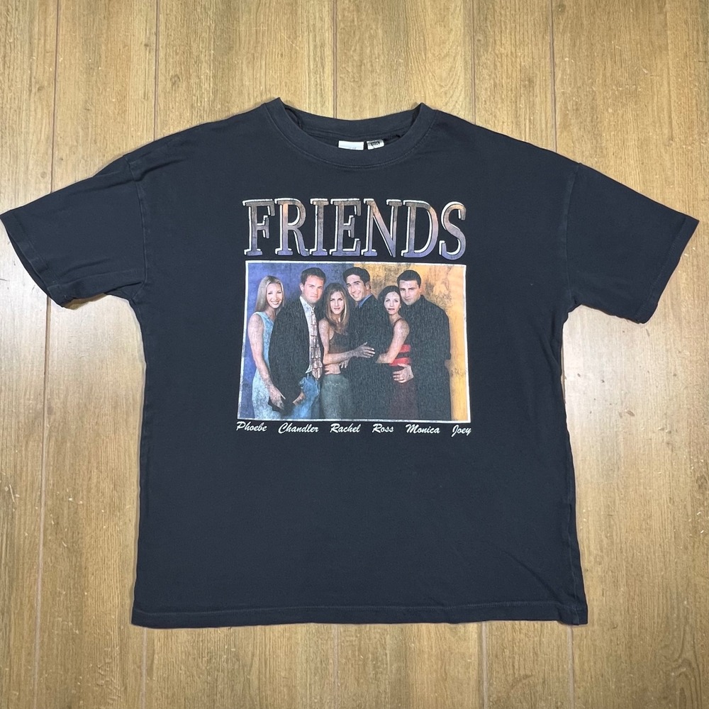 HM WBFriends TV Show Cast Graphic T-Shirt Black Cotton 90s Style XS 0902140 3